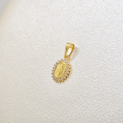 Colgante Virgen Milagrosa Pequeña Oro Laminado 18k