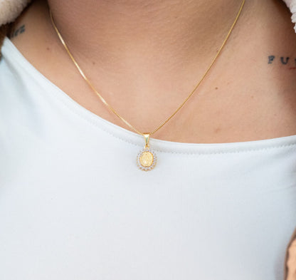 Colgante Virgen Milagrosa Pequeña Oro Laminado 18k