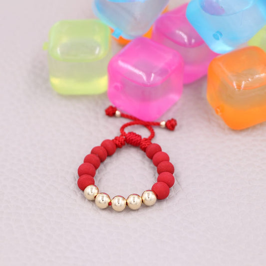 Brazalete Rojo Balín Oro Laminado 18K