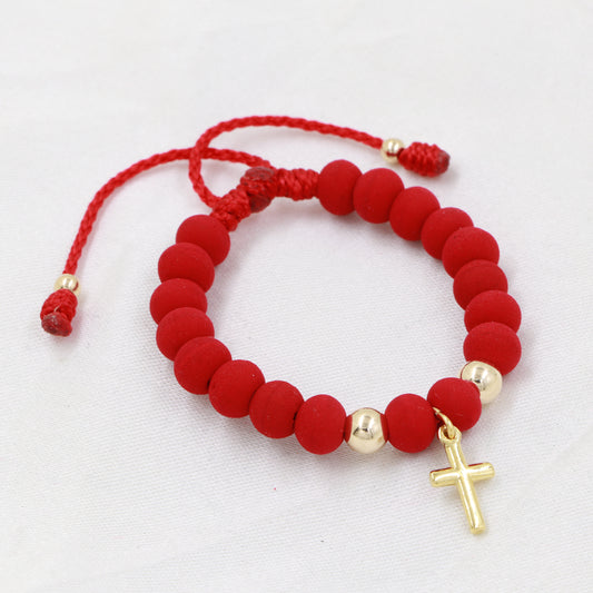 Brazalete Cruz Oro Laminado 18k