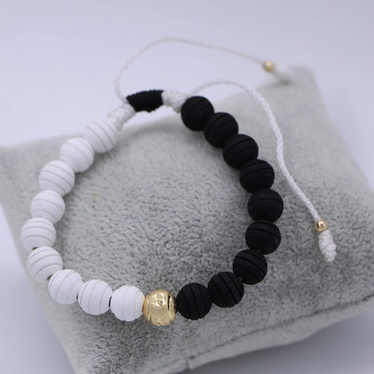 Brazalete Yin-Yang Balín Oro Laminado 18k