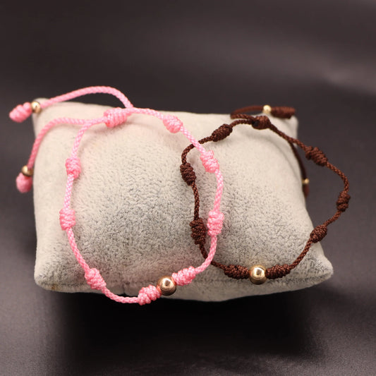 Brazalete nudos balín oro laminado 18k