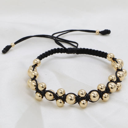 Brazalete Zig Zag Balín Oro Laminado 18k