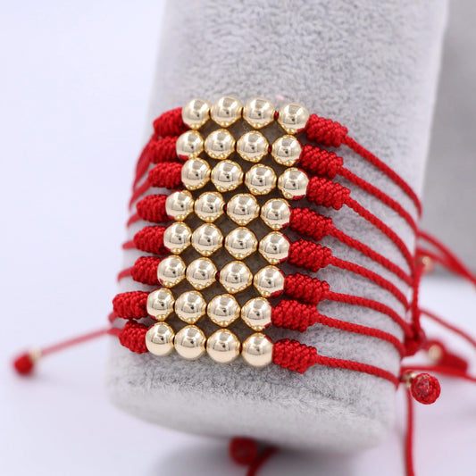 Brazalete Rojo Balín Oro Laminado 18k