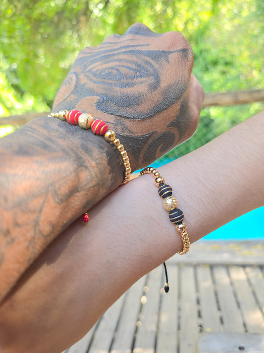 Brazaletes Dúo Oro Laminado 18k