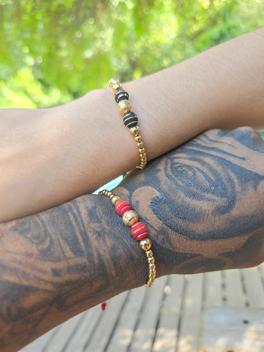 Brazaletes Dúo Oro Laminado 18k