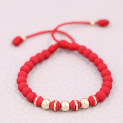 Brazalete Rojo Balín Oro Laminado 18k