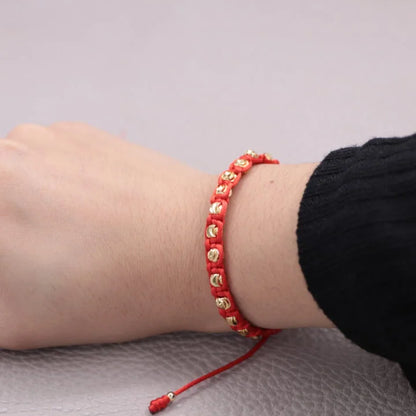 Brazalete Tejido Balín Italiano Oro Laminado 18k