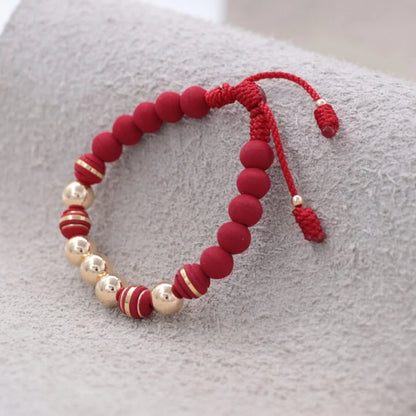 Brazalete Rojo Balín Oro Laminado 18k