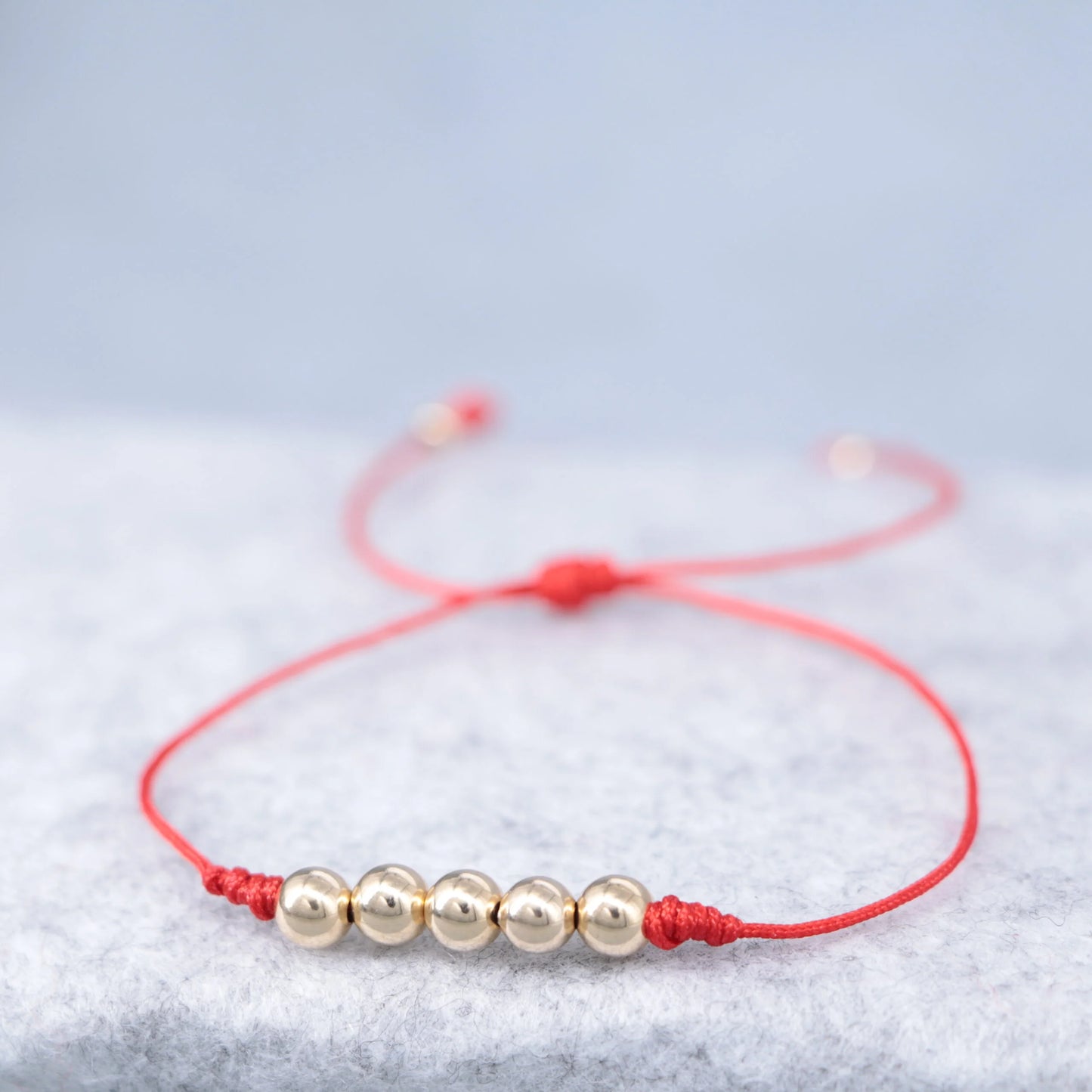 Brazalete Rojo Balín Oro Laminado 18k