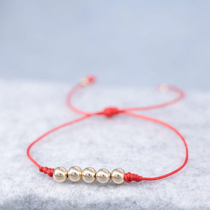 Brazalete Rojo Balín Oro Laminado 18k