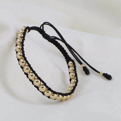 Brazalete Tejido Tubular Oro Laminado 18k