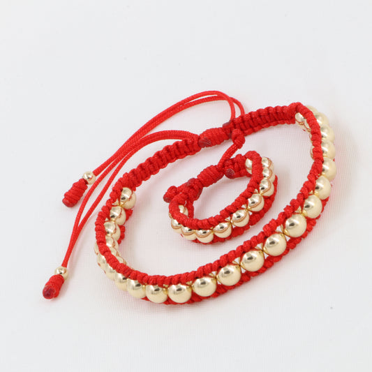 Conjunto Pulsera y Anillo tubular Oro Laminado 18k