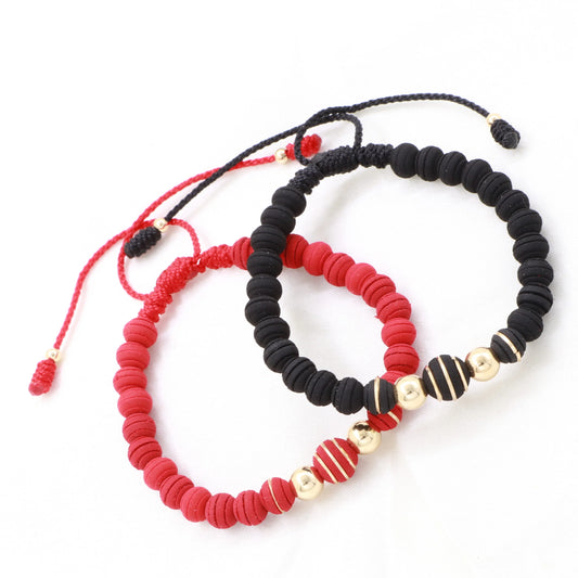 Brazalete Pareja Balines Dorados Oro Laminado 18K