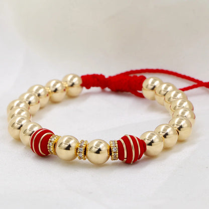 Brazalete Negro Balín Oro Laminado 18k