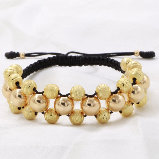 Brazalete Balín Diamantado En Oro Laminado 18k