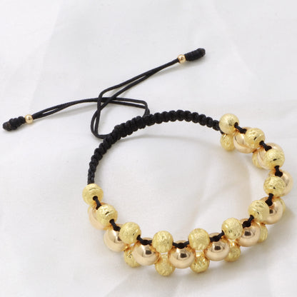 Brazalete Balín Diamantado En Oro Laminado 18k