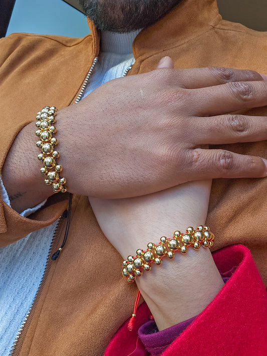 Brazalete Ajustable Parejas Oro Laminado 18k