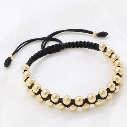 Brazalete Cruzado Negro Oro Laminado 18k