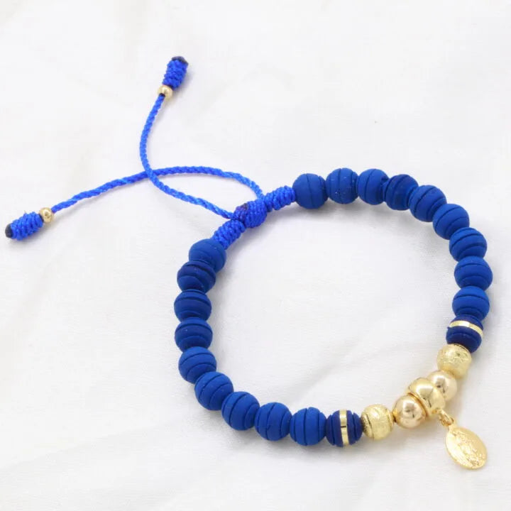 Brazalete Con Colgante Virgen De Guadalupe Mini Oro Laminado 18k