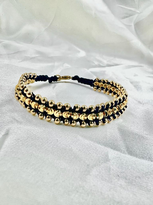 Brazalete Triple Carril Oro Laminado 18k