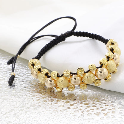 Brazalete Balín Diamantado e Italiano Oro Laminado 18k