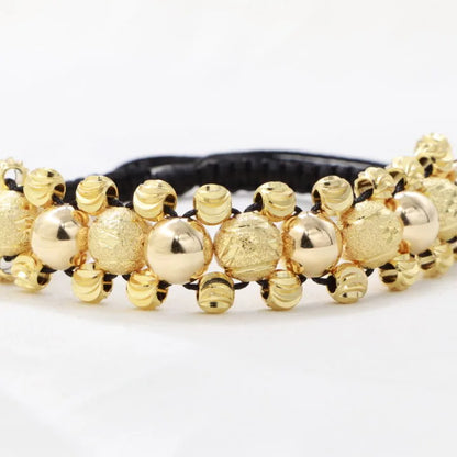 Brazalete Balín Diamantado e Italiano Oro Laminado 18k