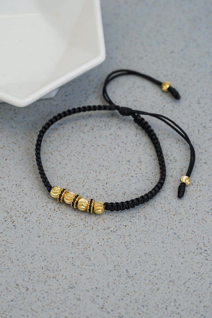 Brazalete Tejido Macramé Oro Laminado 18K