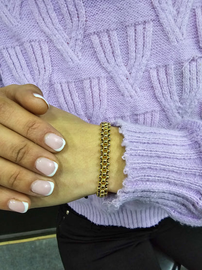 Brazalete Ajustable Clase En Cada Detalle Oro Laminado 18k