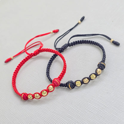 Brazaletes Artesanales en Macramé Oro Laminado 18k