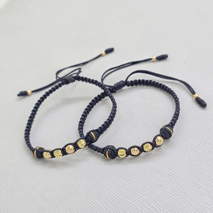Brazaletes Artesanales en Macramé Oro Laminado 18k
