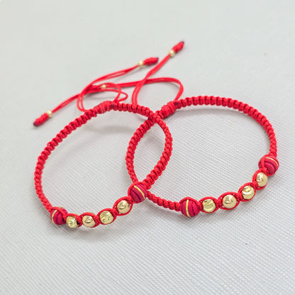 Brazaletes Artesanales en Macramé Oro Laminado 18k