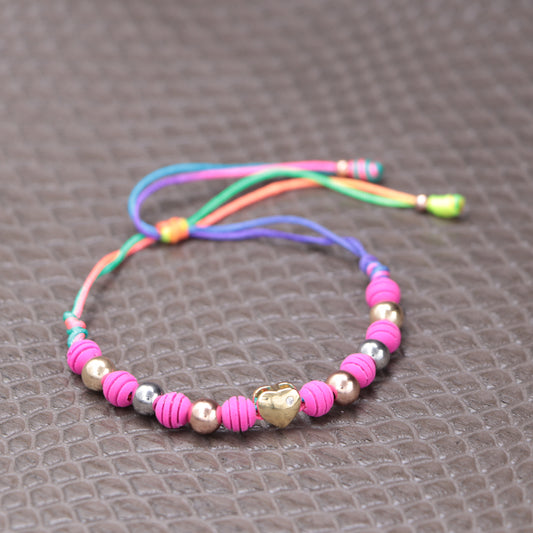 Brazalete Tres Oros Con Herraje Corazon Oro Laminado 18k
