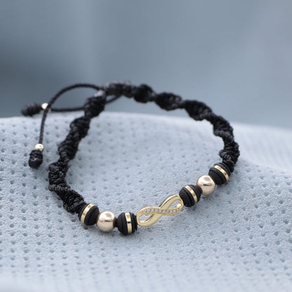 Brazalete Con Herraje Infinito Oro Laminado 18k