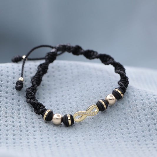Brazalete Con Herraje Infinito Oro Laminado 18k