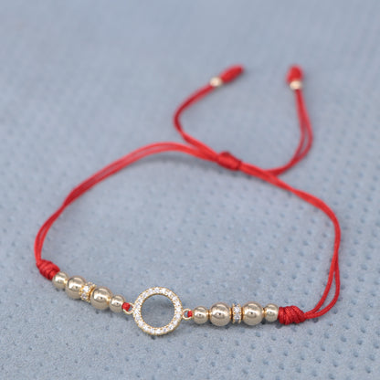 Brazalete Con Herraje Argolla Balín Oro Laminado 18k