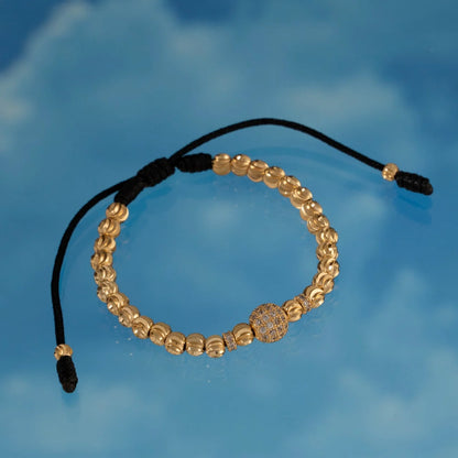 Brazalete Dorado Herraje Bola de Fuego Balín Oro Laminado 18k