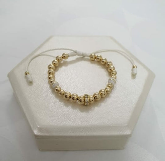 Brazalete Con Rondel Grande Oro Laminado 18K