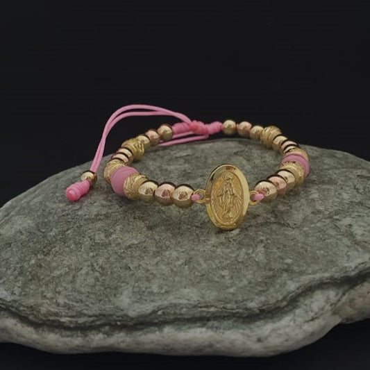Brazalete Virgen Milagrosa Oro Laminado 18k