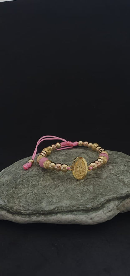 Brazalete Virgen Milagrosa Oro Laminado 18k