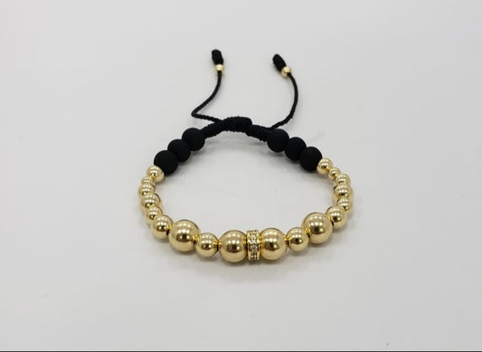 Brazalete Con Rondel Grande Oro Laminado 18k