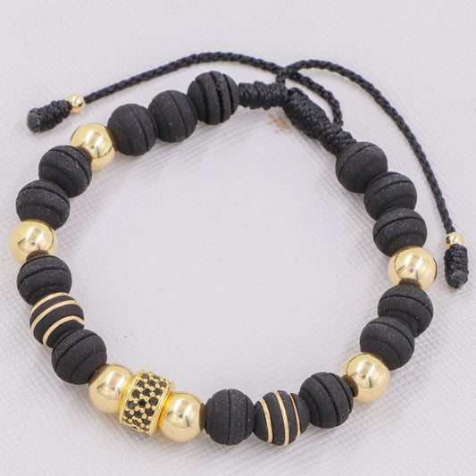 Brazalete Rondel Tres Líneas Oro Laminado 18K