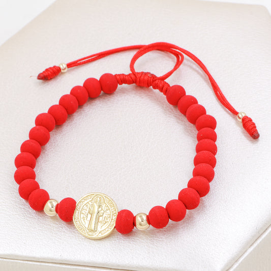 Brazalete San Benito En Oro Laminado 18K
