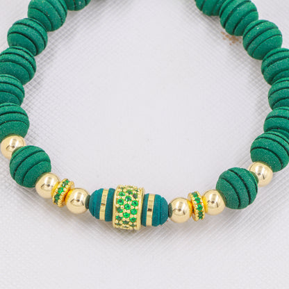 Brazalete Rondeles Circonias Oro Laminado 18K