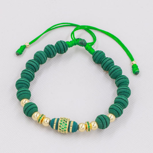 Brazalete Rondeles Circonias Oro Laminado 18K