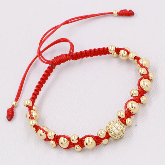 Brazalete Bola De Circonias Oro laminado 18K
