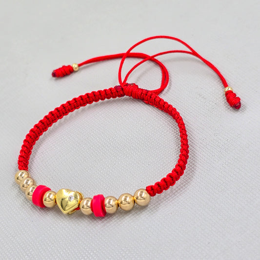 Brazalete Con Herraje Corazon Oro Laminado 18k