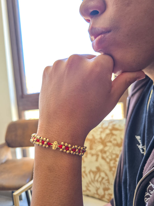 Brazalete Ajustable Virgen Oro Laminado 18k