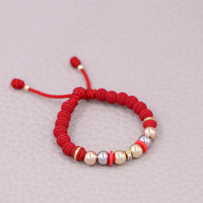 Brazalete Tres Oros Rojo En Oro Laminado 18K