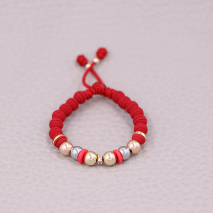 Brazalete Tres Oros Rojo En Oro Laminado 18K